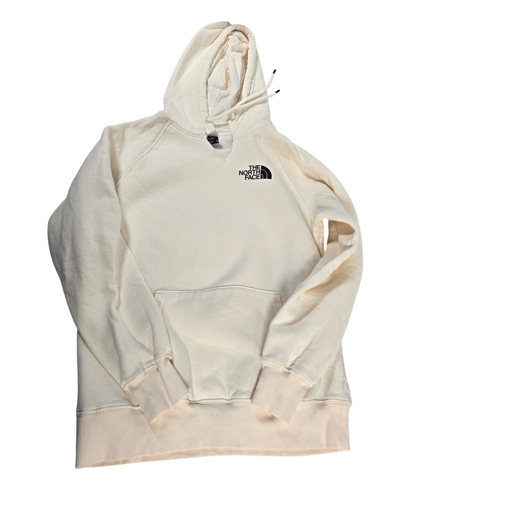 The North Face Cream Hoodie Women's Medium Logo‎ Pullover Sweatshirt Casual
